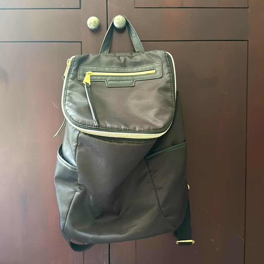 Aimee Kestenberg large Nylon bucket shape backpack with gold tone hardwares